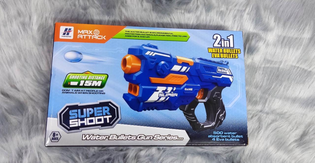 EazeeMoney Store - Max attack Super Shoot Water and Soft Bullets Toy Gun  for Kids